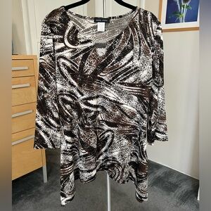 Mandy Evan’s Black and Brown Animal Print Swirl Tunic